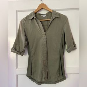 EUC James Perse Pale Olive Green Shirt Size 2